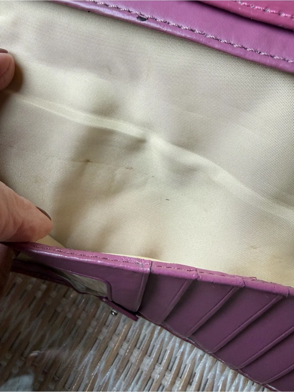 Coach Mauve Pink Patent Leather Signature Bifold Envelope Wallet